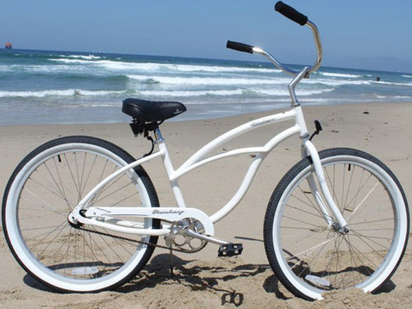 Beach cruiser bike white sale